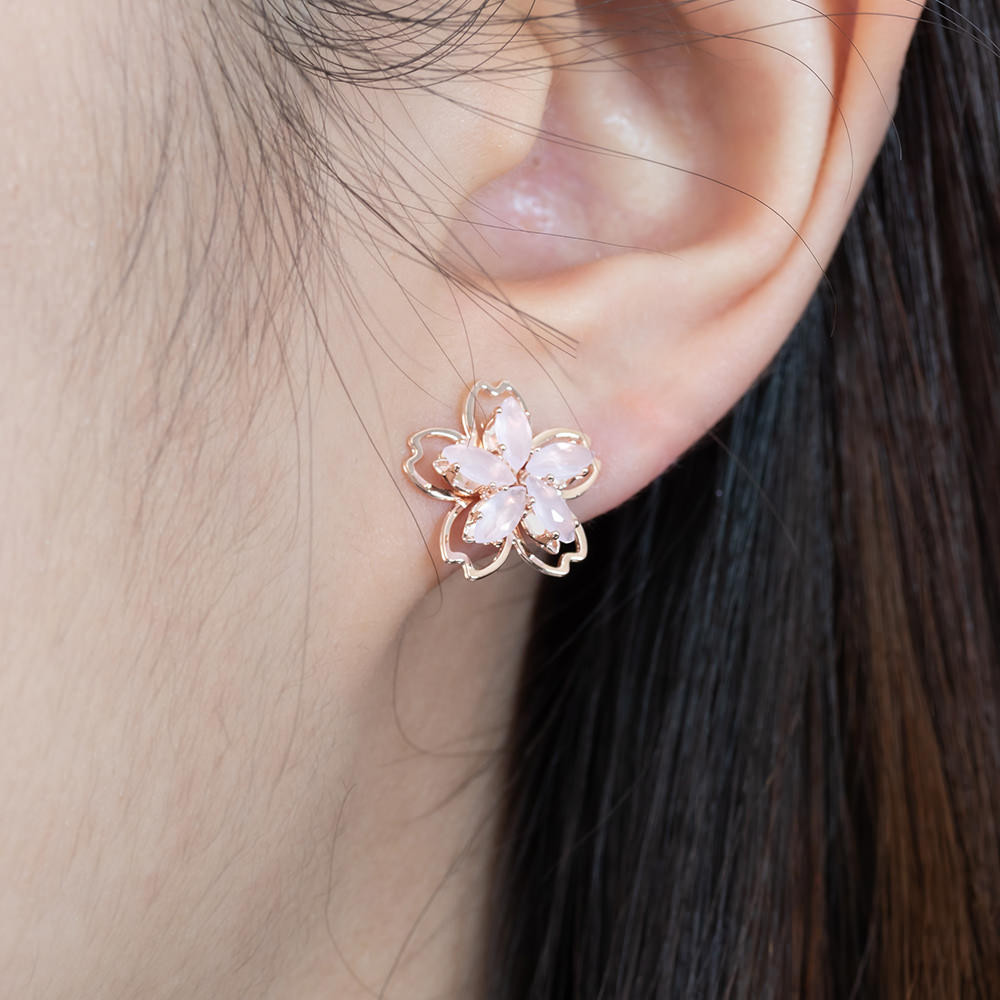 핑크벚꽃 귀찌 귀걸이